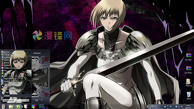 大剑claymore古妮雅win7主题